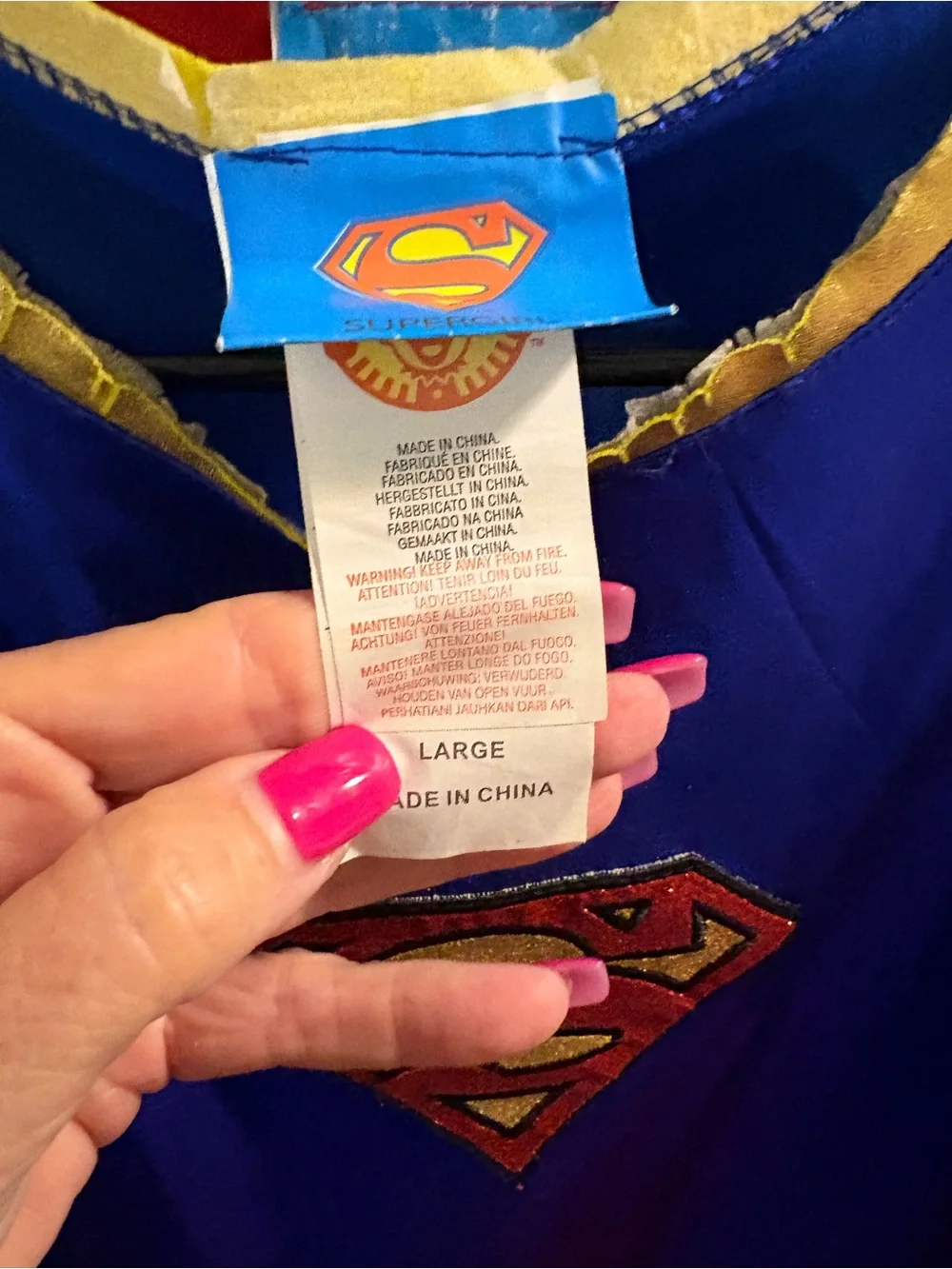 Supergirl Inspired Kids Costume Dress - Blue and Red